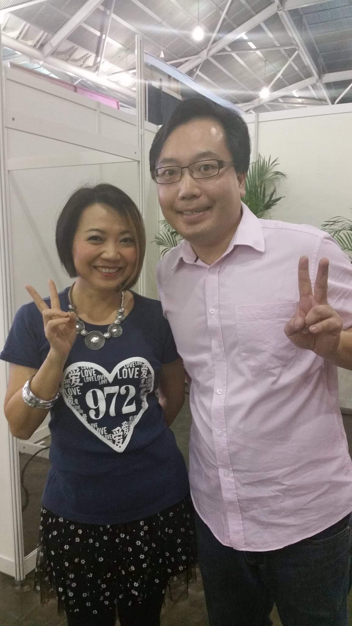 Interviewed by Love 97.2FM DJ Violet 粉樱 at Expo in 2015